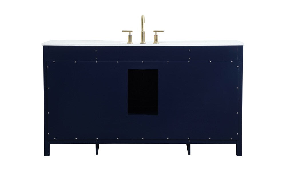Elegant Furniture & Lighting - Irene 60 inch Single bathroom vanity in blue - VF18860BL veiw 8