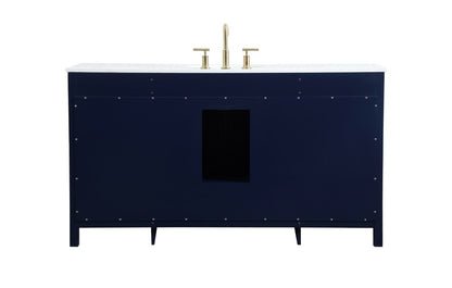 Elegant Furniture & Lighting - Irene 60 inch Single bathroom vanity in blue - VF18860BL veiw 8