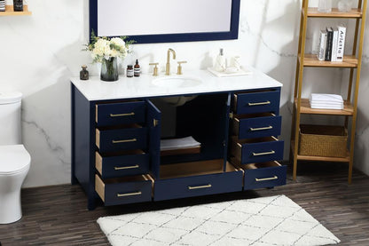Elegant Furniture & Lighting - Irene 60 inch Single bathroom vanity in blue - VF18860BL veiw 10