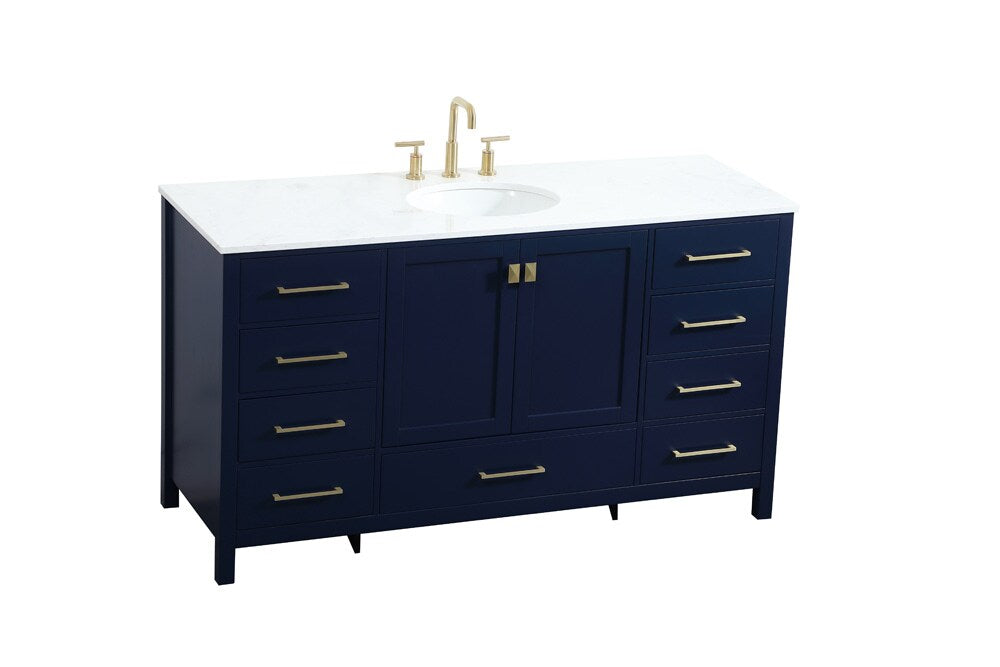 Elegant Furniture & Lighting - Irene 60 inch Single bathroom vanity in blue - VF18860BL veiw 15