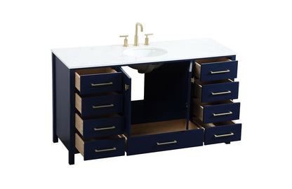 Elegant Furniture & Lighting - Irene 60 inch Single bathroom vanity in blue - VF18860BL veiw 16