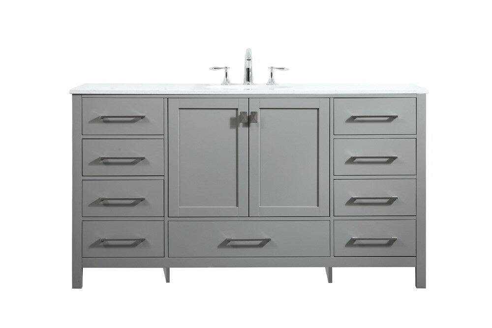 Elegant Furniture & Lighting - Irene 60 inch Single bathroom vanity in grey - VF18860GR veiw 1