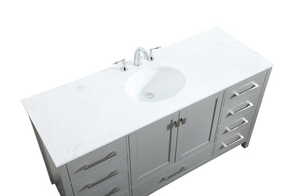 Elegant Furniture & Lighting - Irene 60 inch Single bathroom vanity in grey - VF18860GR veiw 3