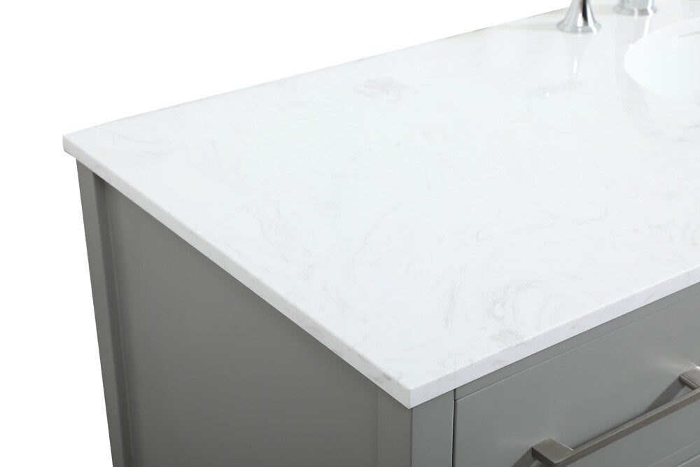 Elegant Furniture & Lighting - Irene 60 inch Single bathroom vanity in grey - VF18860GR veiw 4