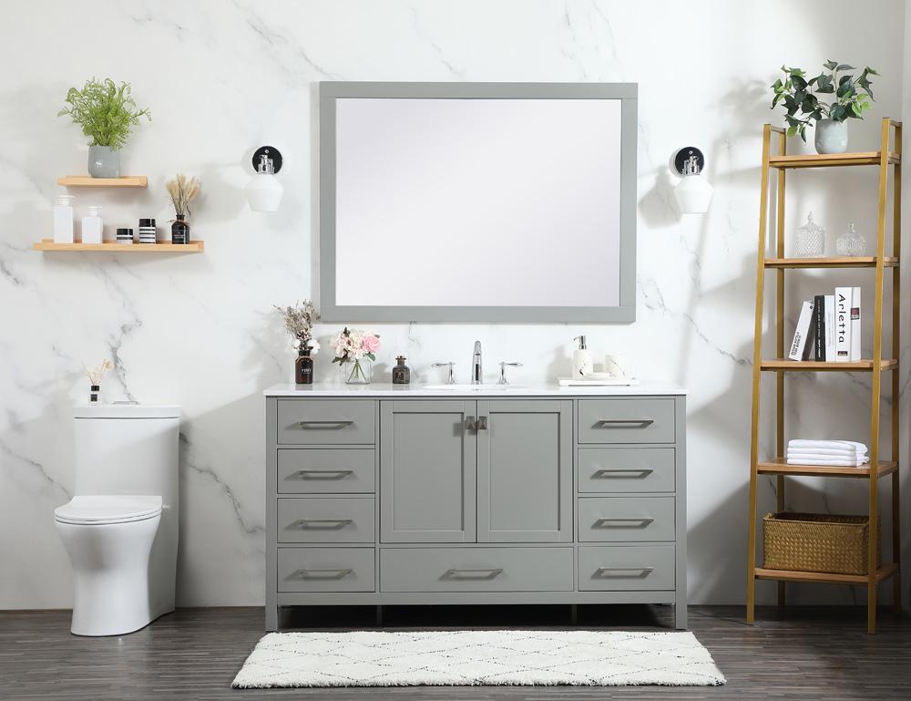 Elegant Furniture & Lighting - Irene 60 inch Single bathroom vanity in grey - VF18860GR veiw 11