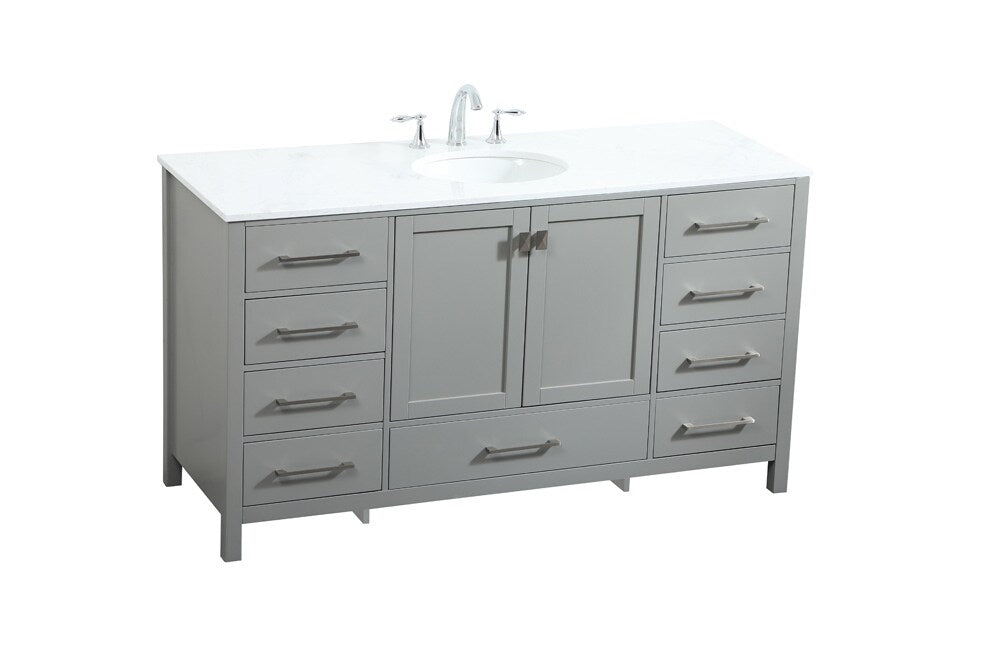 Elegant Furniture & Lighting - Irene 60 inch Single bathroom vanity in grey - VF18860GR veiw 15