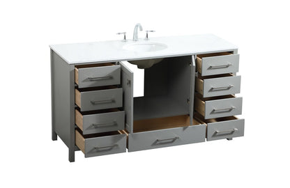 Elegant Furniture & Lighting - Irene 60 inch Single bathroom vanity in grey - VF18860GR veiw 16