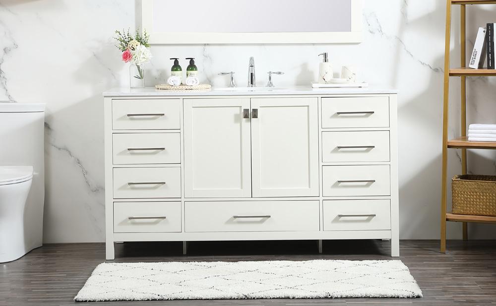 Elegant Furniture & Lighting - Irene 60 inch Single bathroom vanity in white - VF18860WH veiw 2