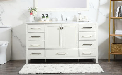Elegant Furniture & Lighting - Irene 60 inch Single bathroom vanity in white - VF18860WH veiw 2