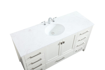 Elegant Furniture & Lighting - Irene 60 inch Single bathroom vanity in white - VF18860WH veiw 3