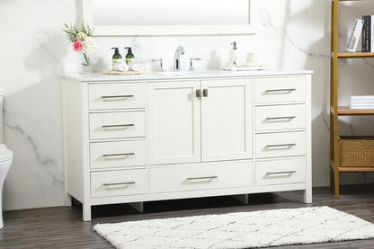 Elegant Furniture & Lighting - Irene 60 inch Single bathroom vanity in white - VF18860WH veiw 9