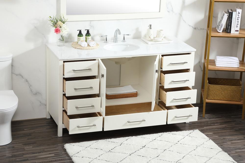 Elegant Furniture & Lighting - Irene 60 inch Single bathroom vanity in white - VF18860WH veiw 10