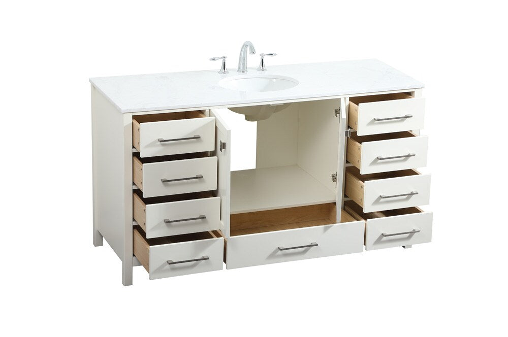 Elegant Furniture & Lighting - Irene 60 inch Single bathroom vanity in white - VF18860WH veiw 16