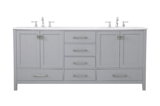 Elegant Furniture & Lighting - Irene 72 inch Double Bathroom Vanity in Gray - VF18872DGR veiw 1