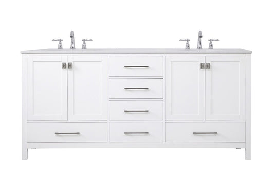 Elegant Furniture & Lighting - Irene 72 inch Double Bathroom Vanity in White - VF18872DWH veiw 1