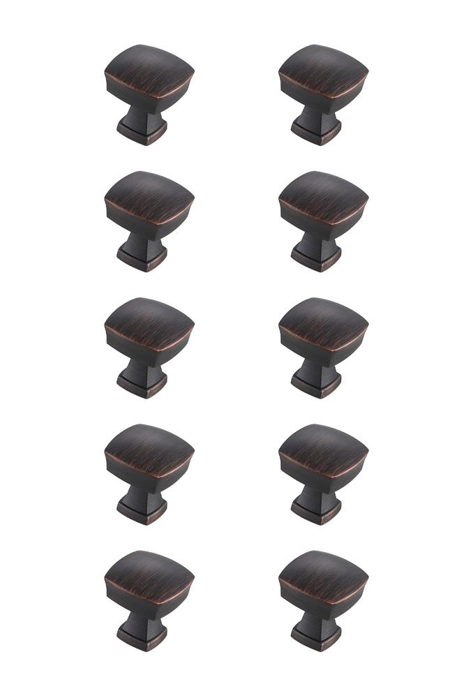 Elegant Furniture & Lighting - Irvin 1.3in Oil-rubbed Bronze Square Knob Multipack (Set of 10) - KB2022-ORB-10PK veiw 1