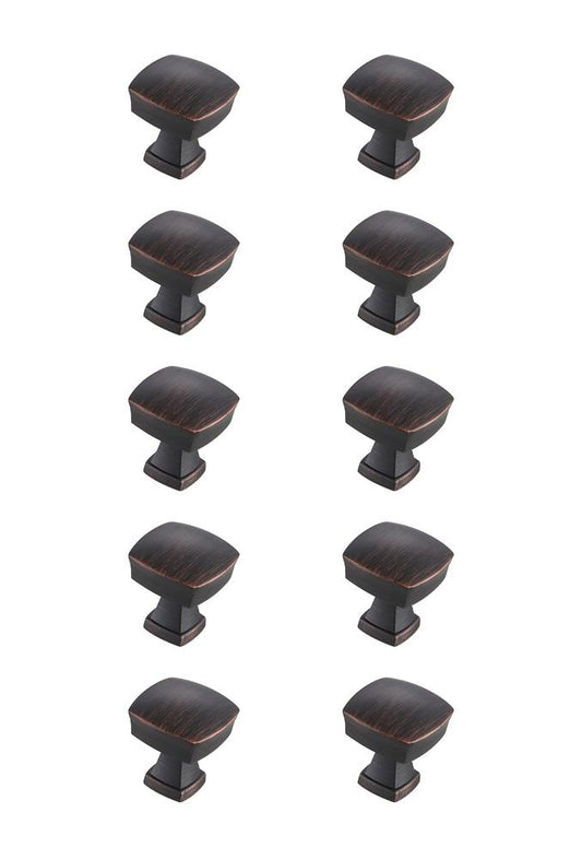 Elegant Furniture & Lighting - Irvin 1.3in Oil-rubbed Bronze Square Knob Multipack (Set of 10) - KB2022-ORB-10PK veiw 1