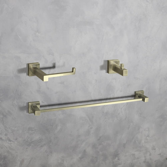 Elegant Furniture & Lighting - Isla 3-Piece Bathroom Hardware Set in Brushed Gold - HWB-12S3HBGD veiw 2