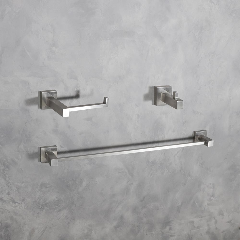 Elegant Furniture & Lighting - Isla 3-Piece Bathroom Hardware Set in Brushed Nickel - HWB-12S3HBNK veiw 2