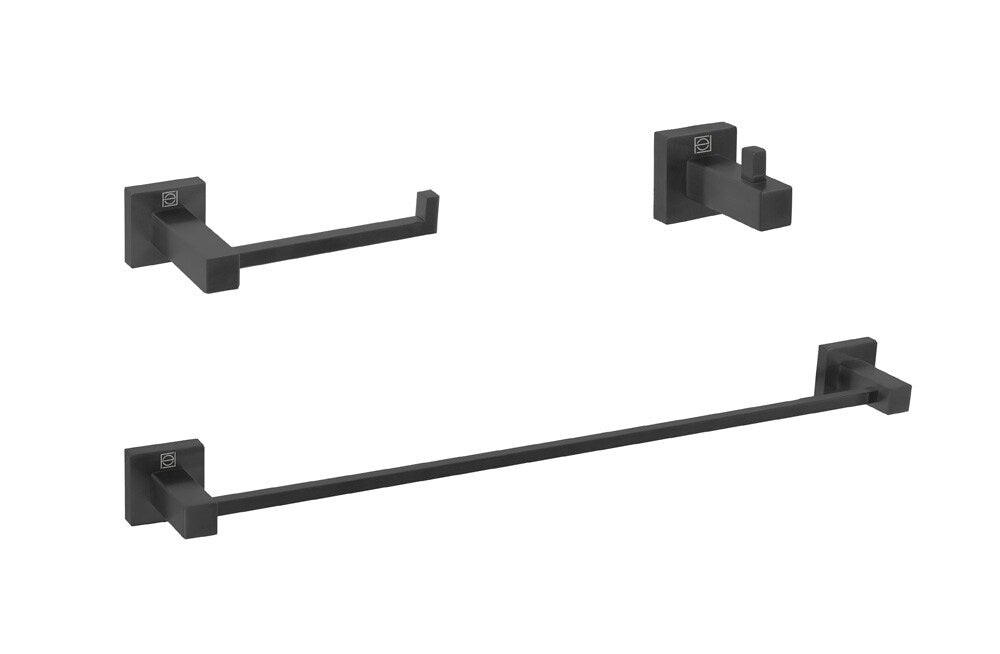 Elegant Furniture & Lighting - Isla 3-Piece Bathroom Hardware Set in Matte Black - HWB-12S3HMBK veiw 1