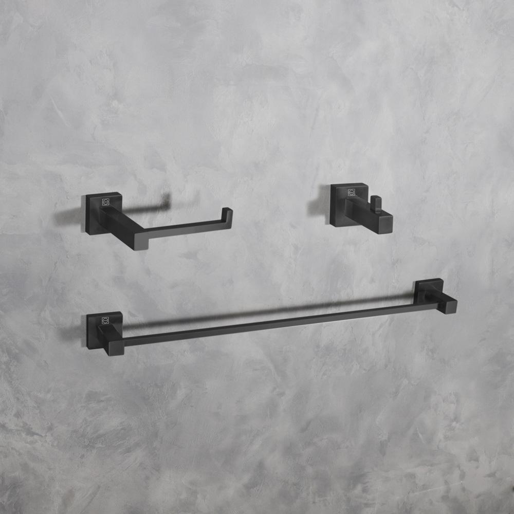 Elegant Furniture & Lighting - Isla 3-Piece Bathroom Hardware Set in Matte Black - HWB-12S3HMBK veiw 2