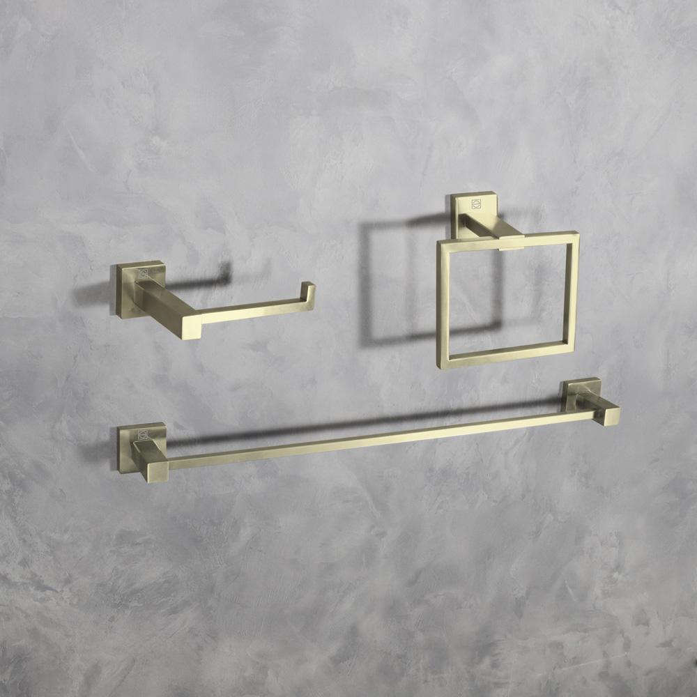 Elegant Furniture & Lighting - Isla 3-Piece Bathroom Hardware Set in Brushed Gold - HWB-12S3RBGD veiw 2