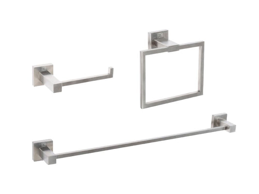 Elegant Furniture & Lighting - Isla 3-Piece Bathroom Hardware Set in Brushed Nickel - HWB-12S3RBNK veiw 1