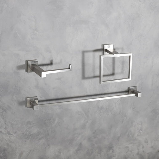 Elegant Furniture & Lighting - Isla 3-Piece Bathroom Hardware Set in Brushed Nickel - HWB-12S3RBNK veiw 2