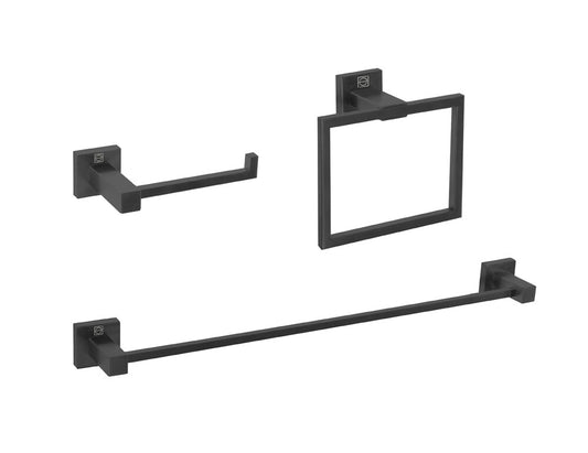 Elegant Furniture & Lighting - Isla 3-Piece Bathroom Hardware Set in Matte Black - HWB-12S3RMBK veiw 1