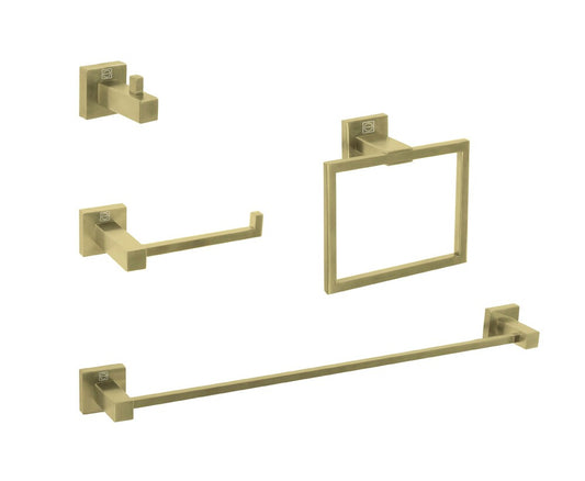 Elegant Furniture & Lighting - Isla 4-Piece Bathroom Hardware Set in Brushed Gold - HWB-12S4BGD veiw 1