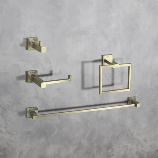 Elegant Furniture & Lighting - Isla 4-Piece Bathroom Hardware Set in Brushed Gold - HWB-12S4BGD veiw 2