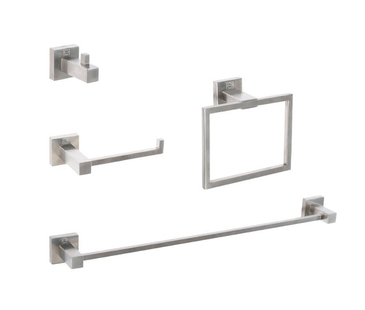 Elegant Furniture & Lighting - Isla 4-Piece Bathroom Hardware Set in Brushed Nickel - HWB-12S4BNK veiw 1