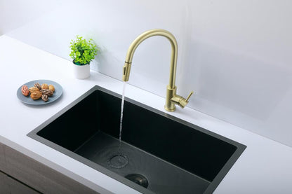 Elegant Furniture & Lighting - Jack Single Handle Pull Down Sprayer Kitchen Faucet in Brushed Gold - FAK-302BGD veiw 4