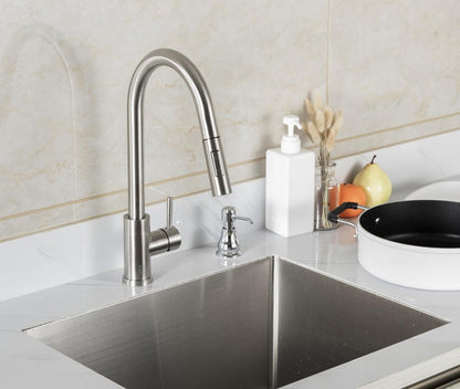 Elegant Furniture & Lighting - Jack Single Handle Pull Down Sprayer Kitchen Faucet in Brushed Nickel - FAK-302BNK veiw 2