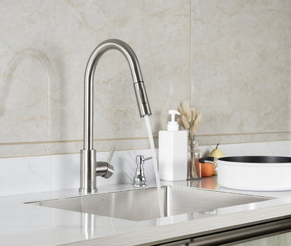 Elegant Furniture & Lighting - Jack Single Handle Pull Down Sprayer Kitchen Faucet in Brushed Nickel - FAK-302BNK veiw 3