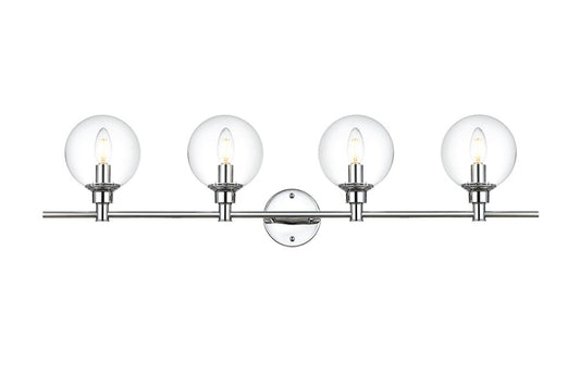 Elegant Furniture & Lighting - Jaelynn 4 light Chrome and Clear Bath Sconce - LD7318W38CH veiw 1