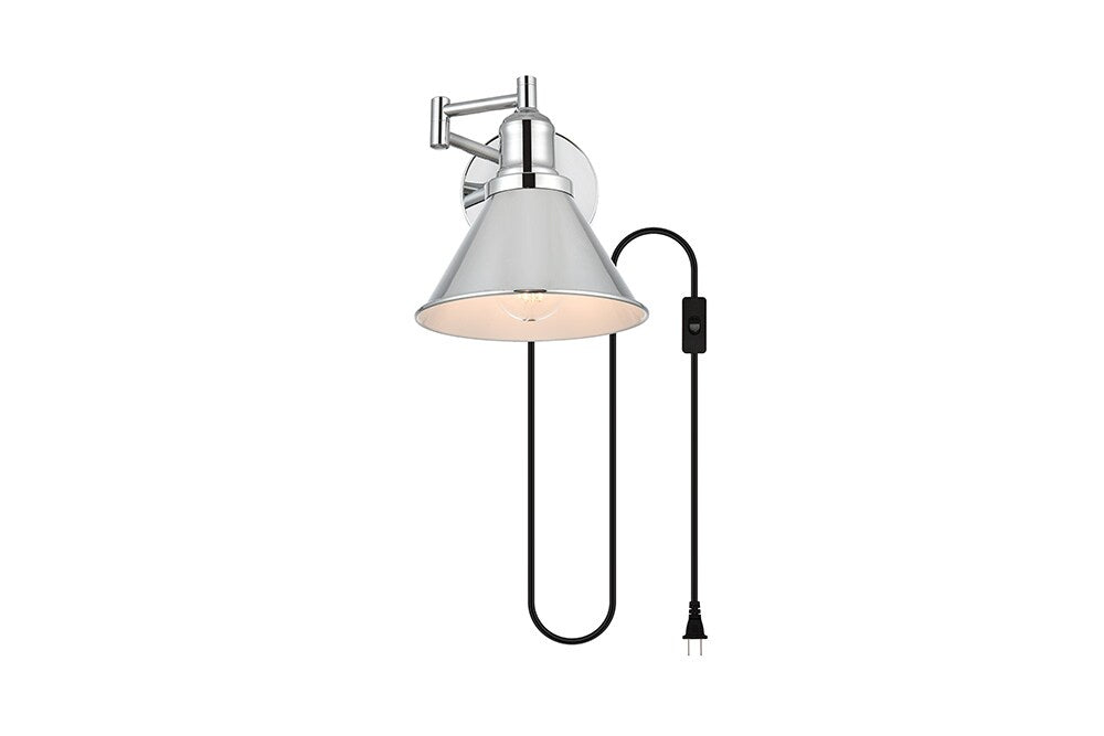 Elegant Furniture & Lighting - Jair 1 light Chrome swing arm plug in wall sconce - LD7331W7CH veiw 1