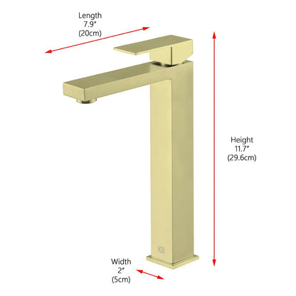 Elegant Furniture & Lighting - Jakob Single Hole Single Handle Bathroom Faucet in Brushed Gold - FAV-1002BGD veiw 2