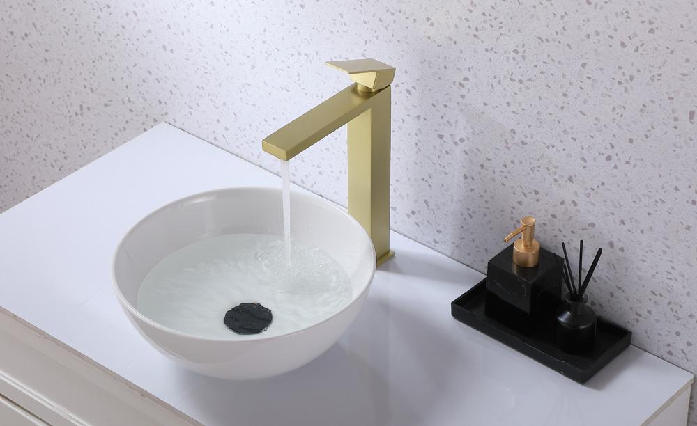 Elegant Furniture & Lighting - Jakob Single Hole Single Handle Bathroom Faucet in Brushed Gold - FAV-1002BGD veiw 4