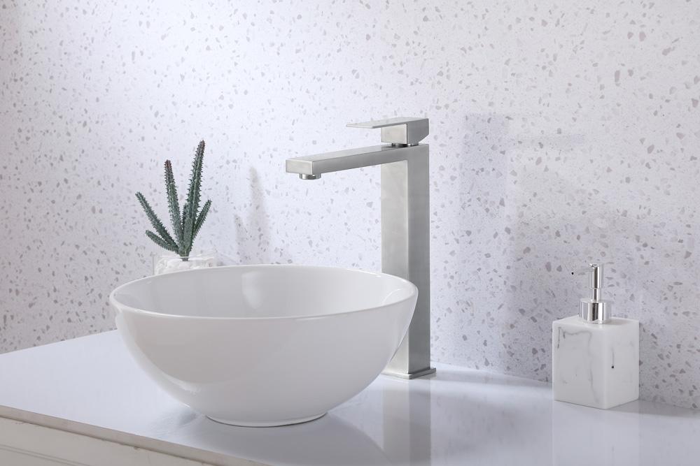 Elegant Furniture & Lighting - Jakob Single Hole Single Handle Bathroom Faucet in Brushed Nickel - FAV-1002BNK veiw 2