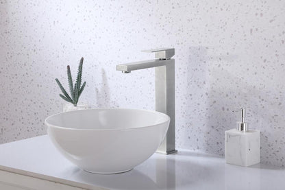 Elegant Furniture & Lighting - Jakob Single Hole Single Handle Bathroom Faucet in Brushed Nickel - FAV-1002BNK veiw 2