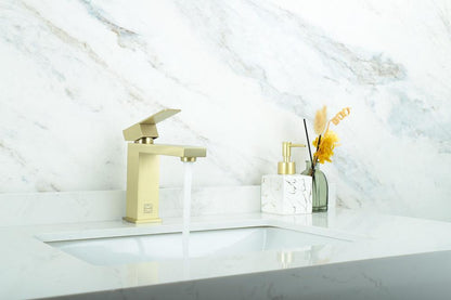 Elegant Furniture & Lighting - Jakob Single Hole Single Handle Bathroom Faucet in Brushed Gold - FAV-1001BGD veiw 3