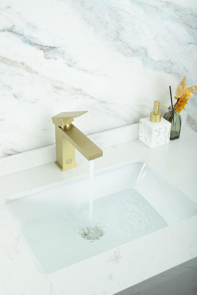 Elegant Furniture & Lighting - Jakob Single Hole Single Handle Bathroom Faucet in Brushed Gold - FAV-1001BGD veiw 4