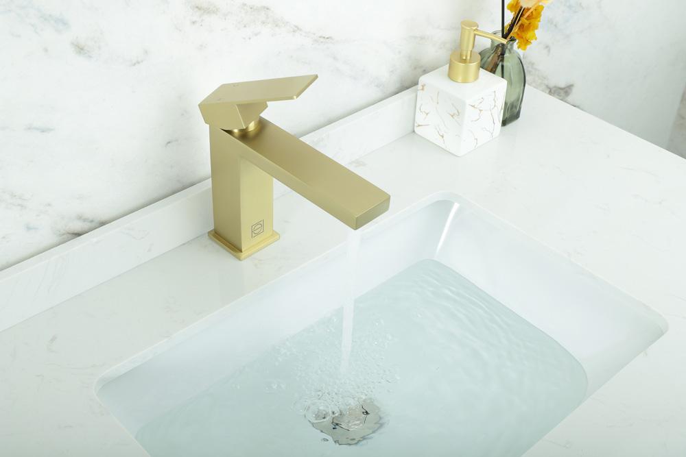 Elegant Furniture & Lighting - Jakob Single Hole Single Handle Bathroom Faucet in Brushed Gold - FAV-1001BGD veiw 5