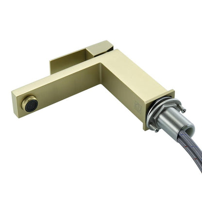 Elegant Furniture & Lighting - Jakob Single Hole Single Handle Bathroom Faucet in Brushed Gold - FAV-1001BGD veiw 6
