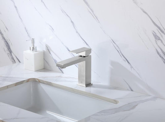 Elegant Furniture & Lighting - Jakob Single Hole Single Handle Bathroom Faucet in Brushed Nickel - FAV-1001BNK veiw 2