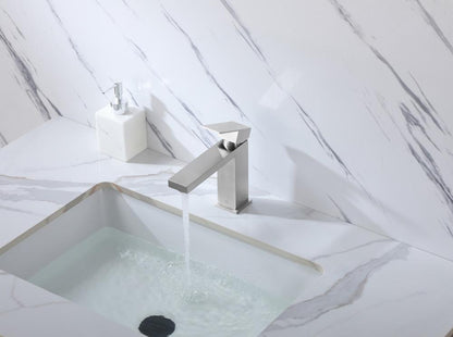 Elegant Furniture & Lighting - Jakob Single Hole Single Handle Bathroom Faucet in Brushed Nickel - FAV-1001BNK veiw 4