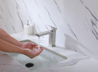 Elegant Furniture & Lighting - Jakob Single Hole Single Handle Bathroom Faucet in Brushed Nickel - FAV-1001BNK veiw 6