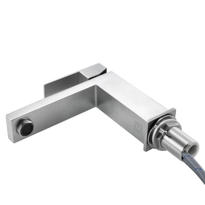 Elegant Furniture & Lighting - Jakob Single Hole Single Handle Bathroom Faucet in Brushed Nickel - FAV-1001BNK veiw 7