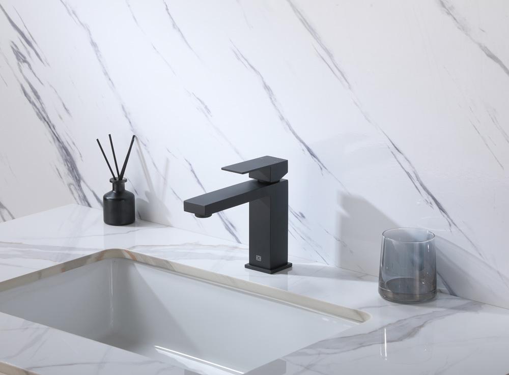 Elegant Furniture & Lighting - Jakob Single Hole Single Handle Bathroom Faucet in Matte Black - FAV-1001MBK veiw 2